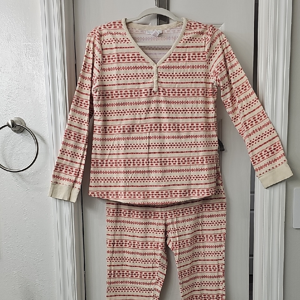 LC Lauren Conrad Women's Pajama Set - Red and Cream